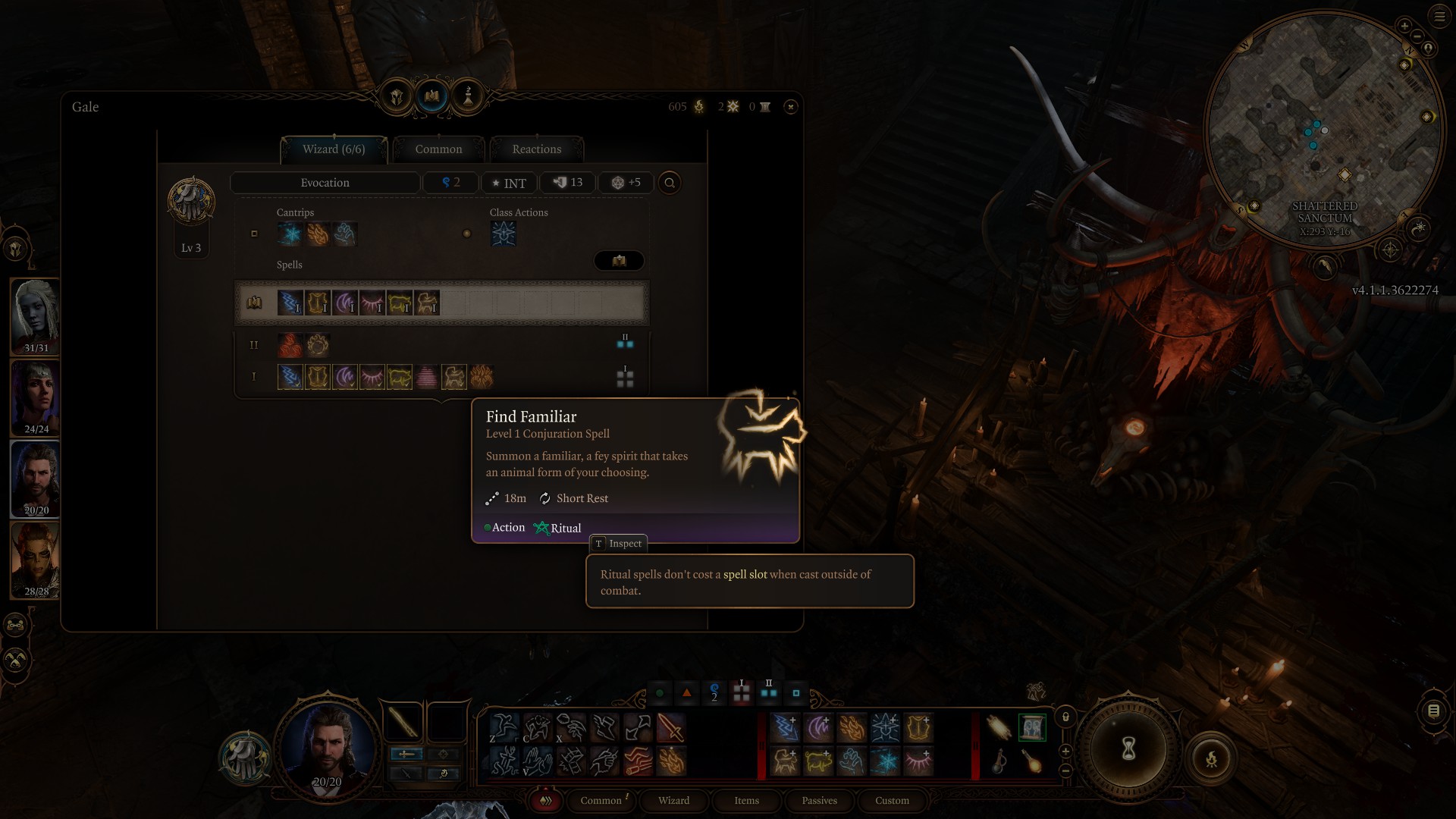 Find Familiar spell in Baldur's Gate 3.